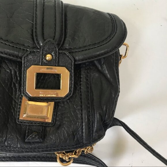 Juicy Couture Y2K Mini Chain Strap Leather Bag WOC Gold Tone hardware Turn Lock - Picture 13 of 16